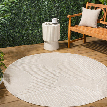 Nordby Geometric Arch Scandi Striped Area Rug